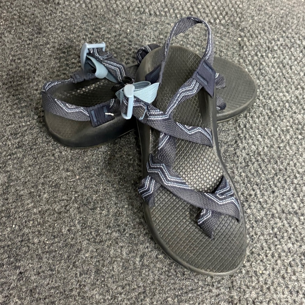 Chaco Z Cloud 2 Womens 8 Navy Blue Geometric Strappy Toe Loop Athletic Sandals - Picture 2 of 4